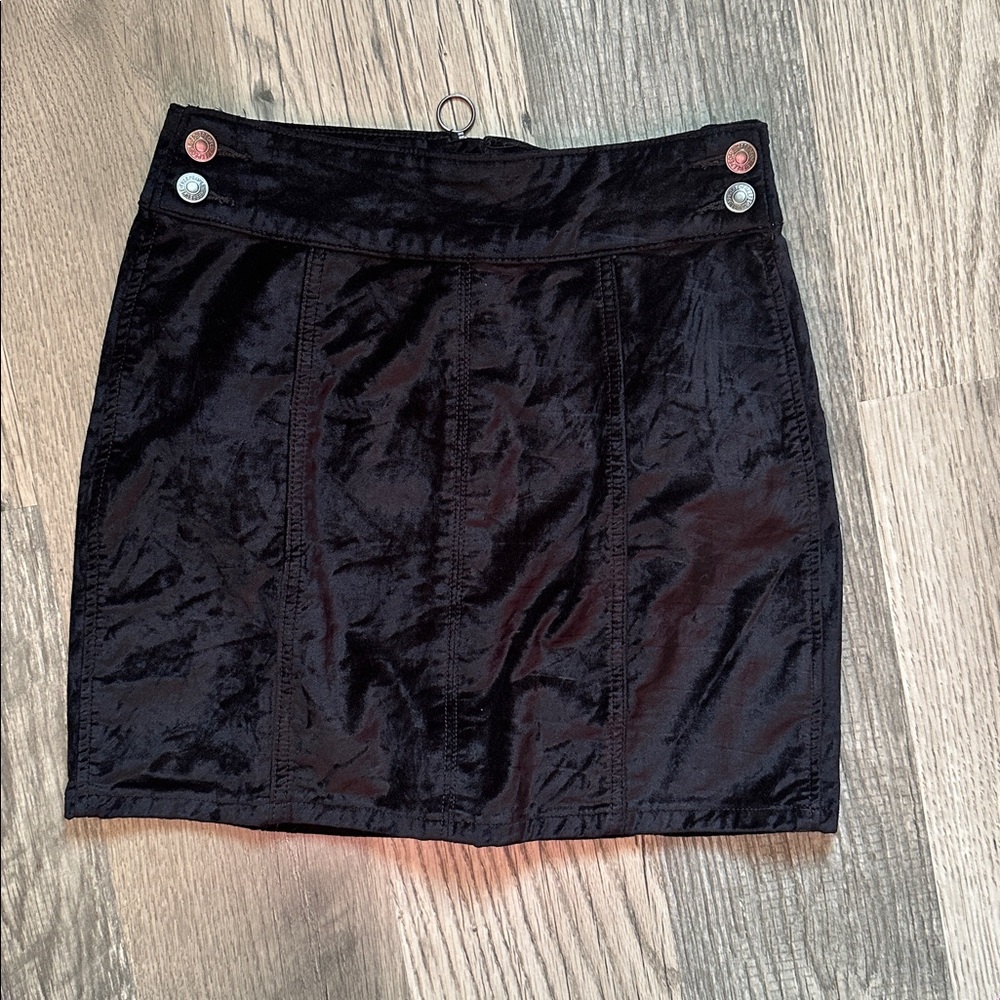 Free people retro‎ velvet mini skirt black womens size 25 XS